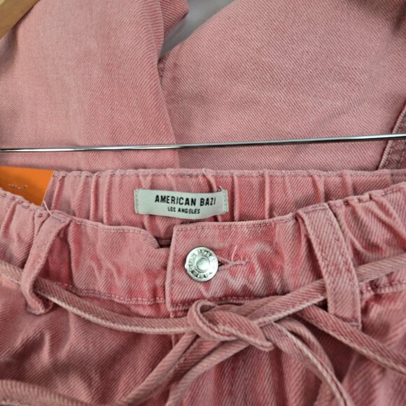 American Bazi Pink Barrel Pants L High-Rise Relaxed Fit Color-Washed NWT - Picture 7 of 11